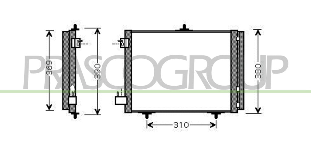 condensatore citroen c2 2003 2007 ci304c001