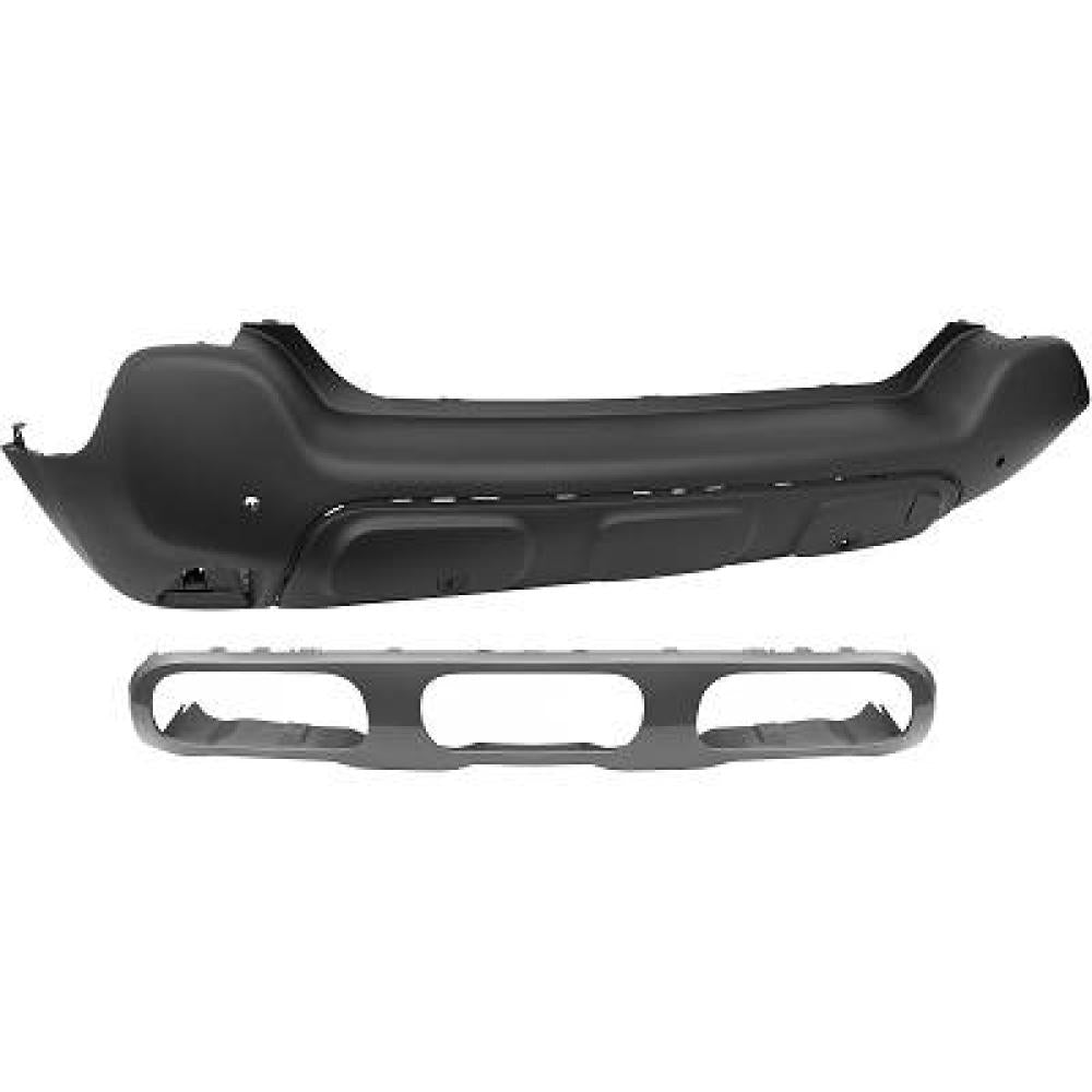 paraurti posteriore nero goffrato con modanatura con fori pdc e fori park assist supporti citroen c3 aircross 2017 2021 ci3301072