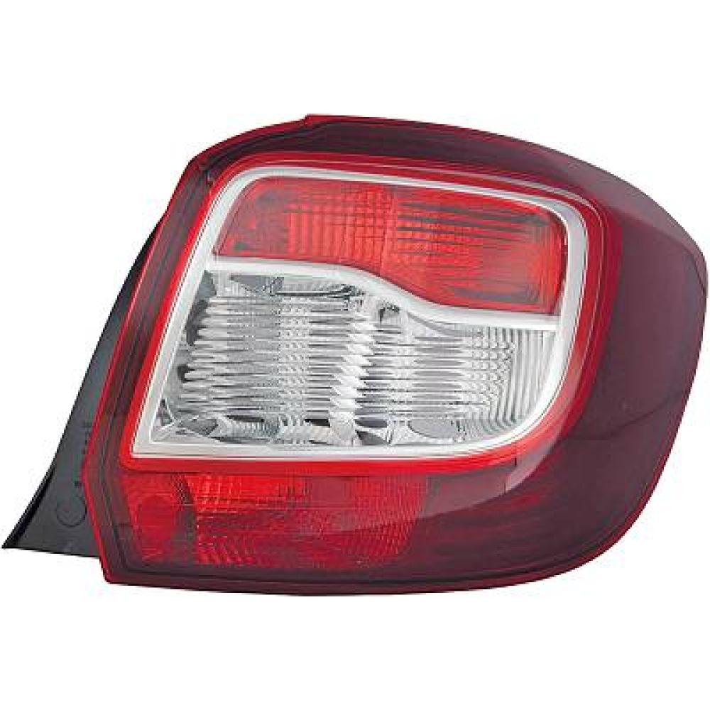 fanale posteriore sinistro senza porta lampada bianco rosso fondo nero versione elba dacia sandero stepway 2013 2016 da2264154