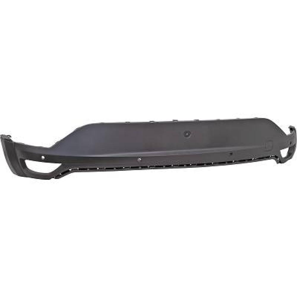 paraurti posteriore inferiore nero goffrato con tappo copri gancio con fori pdc supporti con tracce park assist dacia sandero stepway 2020 da2321081
