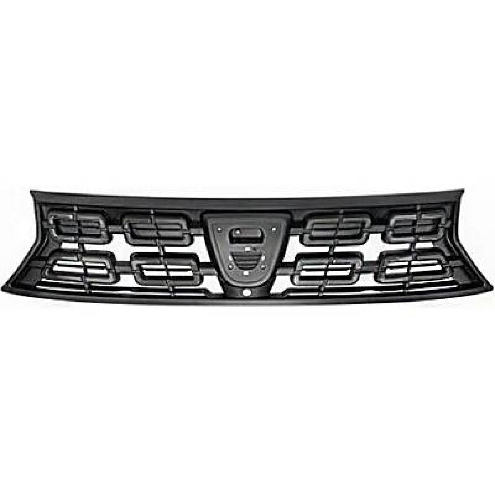 griglia radiatore nera con modanature cromate con foro telecamera dacia duster 2018 da8242001