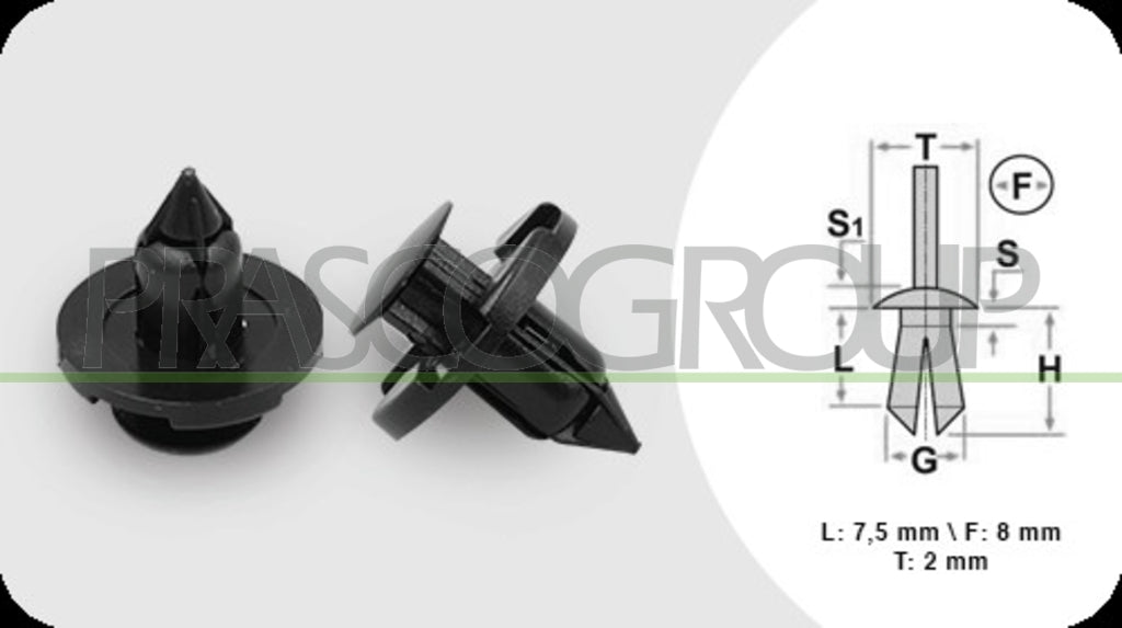 rivetti plastica 4 pezzi lunghezza 7 5 mm larghezza 2 mm testa 20 mm foro 8 mm citroen c4 aircross 2012 2017 ds710cl01