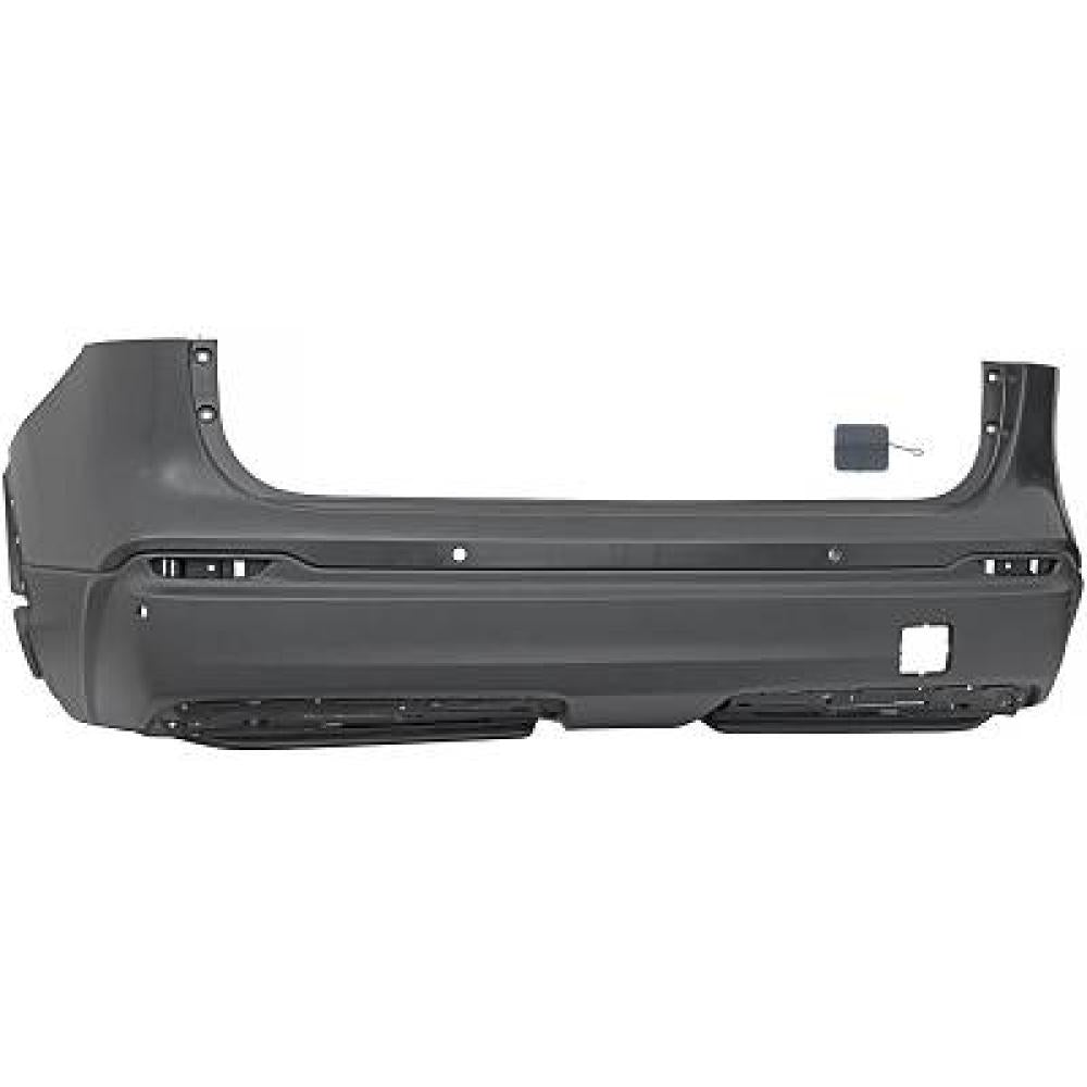 paraurti posteriore nero liscio da primerizzare parzialmente con fori pdc con tappo copri gancio traino mod tekna nissan qashqai j11 2017 2021 85022hv3aa