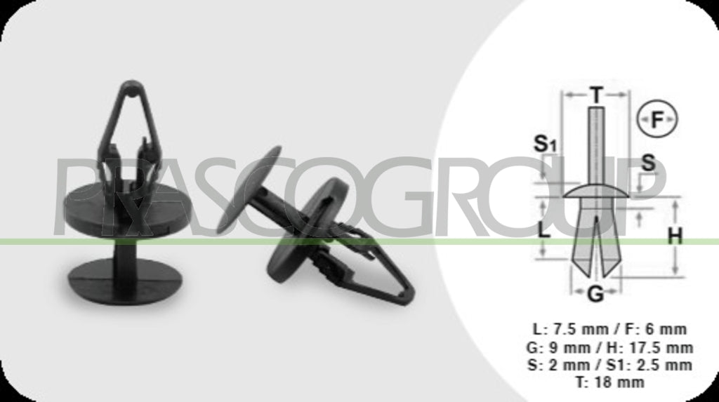 rivetti plastica 4 pezzi lunghezza 7 5 mm larghezza 2 mm testa 18 mm foro 6 mm citroen c3 aircross 2017 2021 fd344cl01