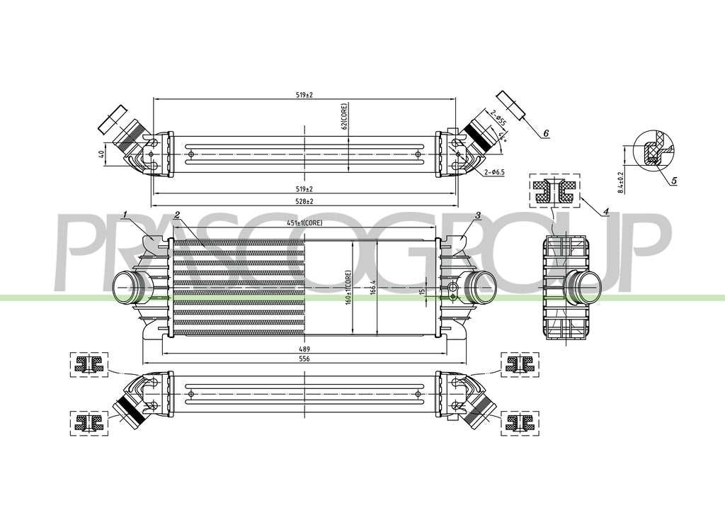 intercooler ford transit ttg 2014 2019 fd913n001