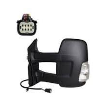 retrovisore sinistro elettrico nero termico con fanale lampadina 16w braccio lungo convesso 6 pins ford transit 2019 fd9507374