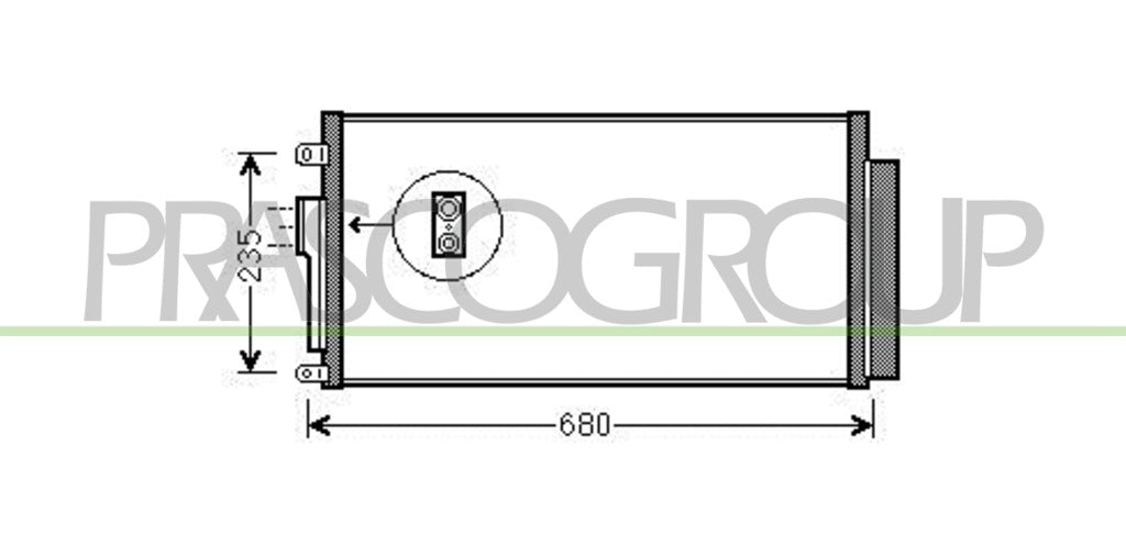 condensatore fiat 500 2007 2015 ft030c001