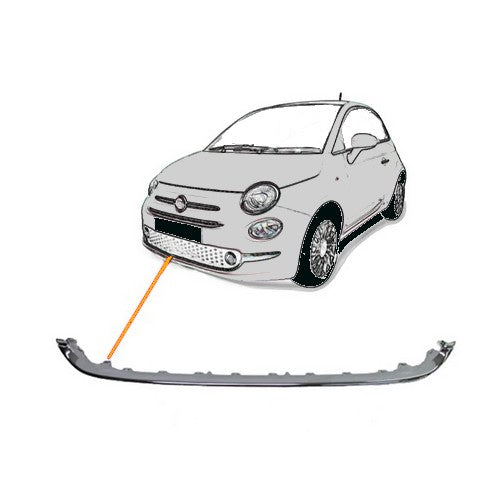 modanatura griglia inferiore cromata fiat 500 2015 ft0321245