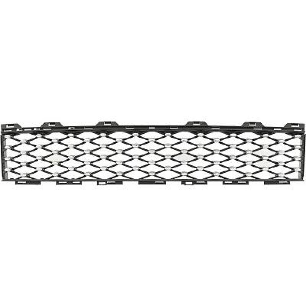griglia paraurti anteriore centrale nera con modanature cromate mod lounge fiat 500 2015 ft0322130