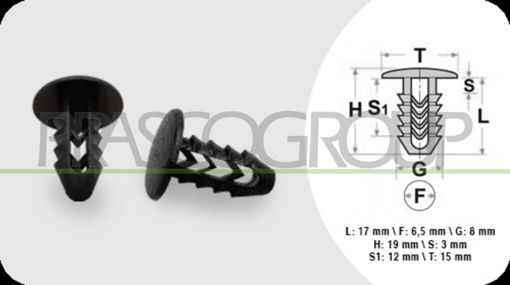 clips fissaggio pannelli 48 pezzi lunghezza 17 mm larghezza 3 mm testa 15 mm foro 6 50 mm alfa romeo 147 2000 2004 ft124cl04