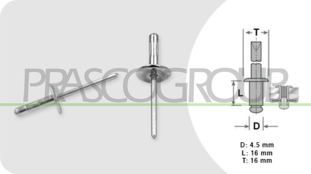 rivetti metallo 16 pezzi lunghezza 16 mm larghezza 12 mm testa 16 mm foro 5 mm alfa romeo giulia 2015 2023 ft124cl05