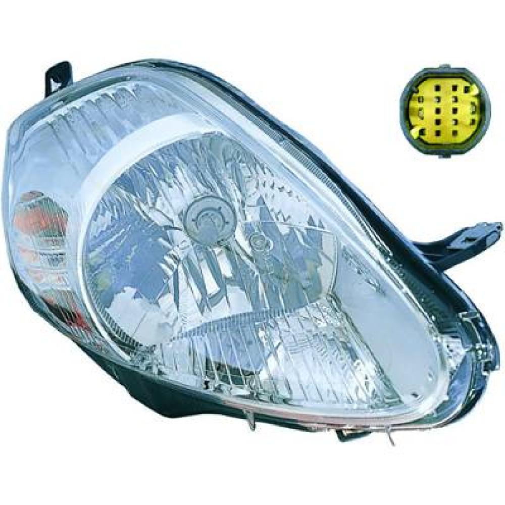 proiettore destro h4 elettrico cromato con motore mod 08 fiat grande punto 2005 2009 ft3424803