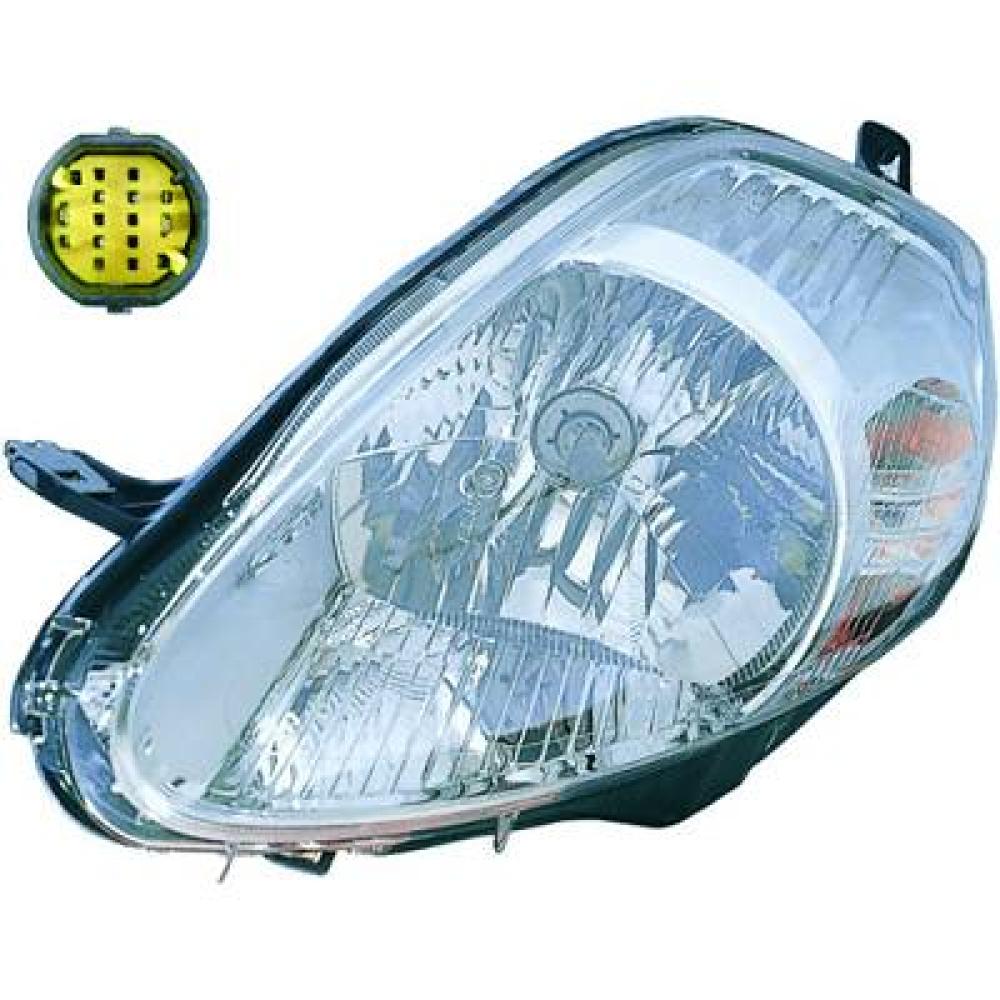proiettore sinistro h4 elettrico cromato con motore mod 08 fiat grande punto 2005 2009 ft3424804