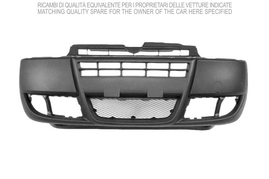 paraurti anteriore nero con griglia centrale con tappo copri gancio fiat doblo 2005 2009 ft9091001