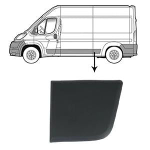 modanatura parafango posteriore sinistro parte anteriore nera goffrata con clips mod passo corto fiat ducato 2006 2014 ft9301484