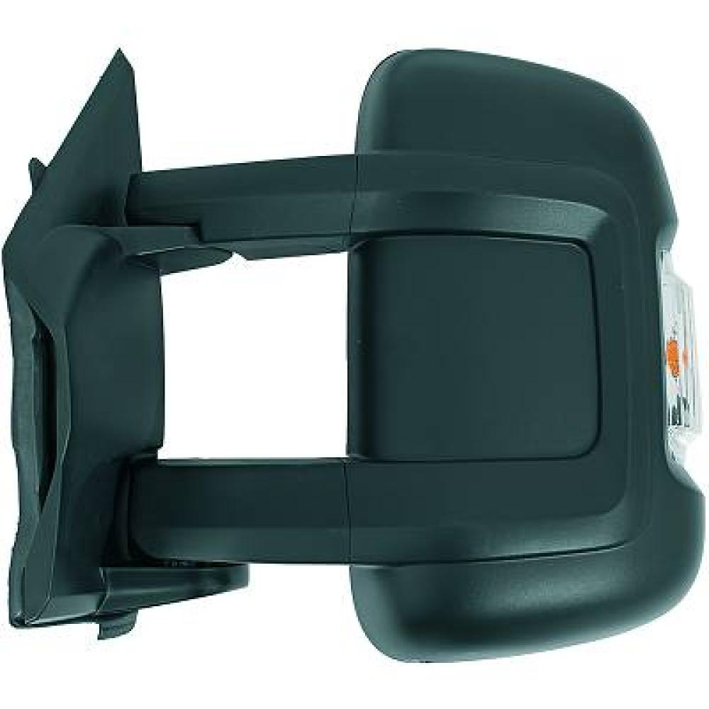 retrovisore sinistro manuale nero con fanale arancio con sonda convesso braccio medio 4 pins peugeot boxer 2014 2024 ft9307026