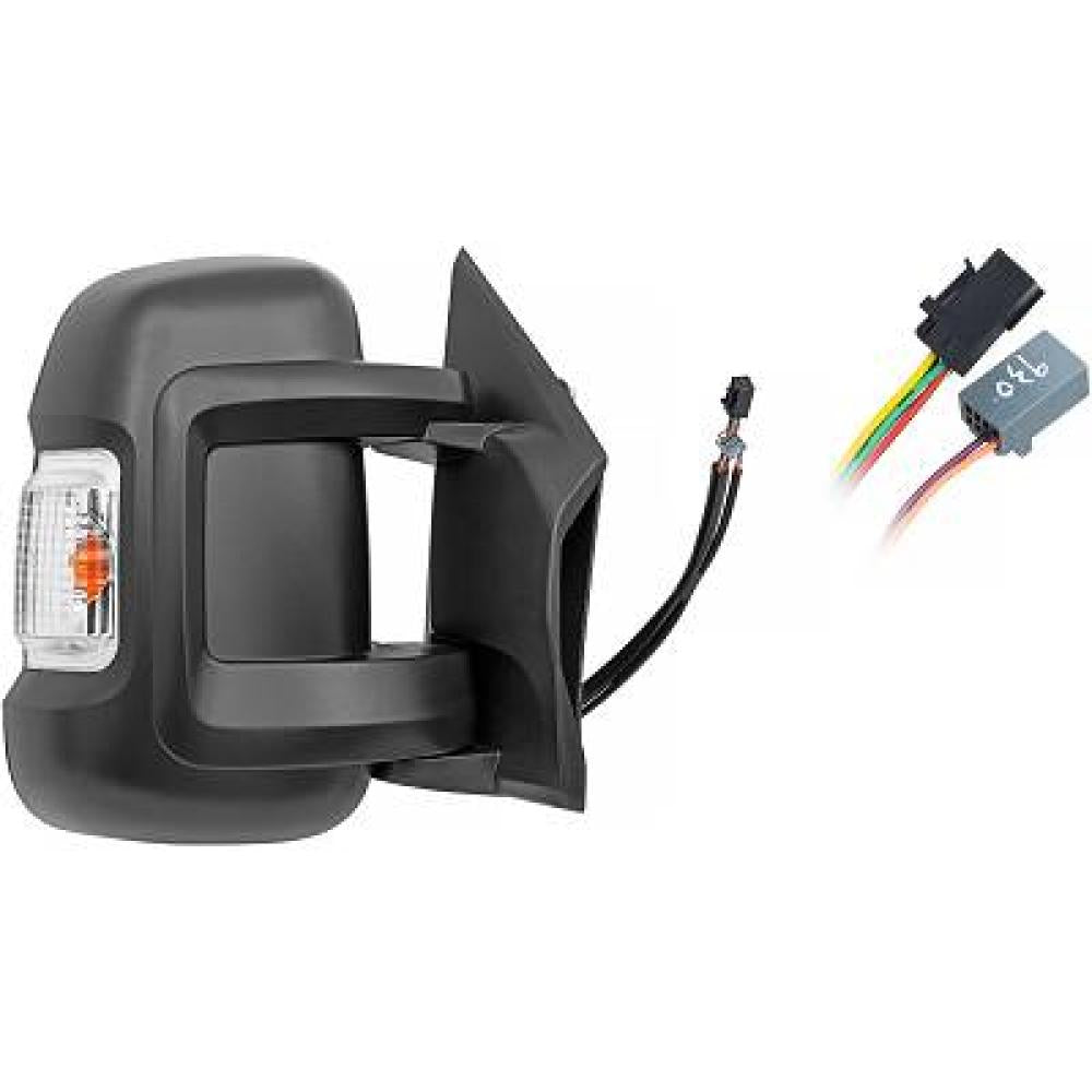 retrovisore destro elettrico nero termico con fanale braccio corto lampadina 16w 8 pins peugeot boxer 2006 2014 ft9307313