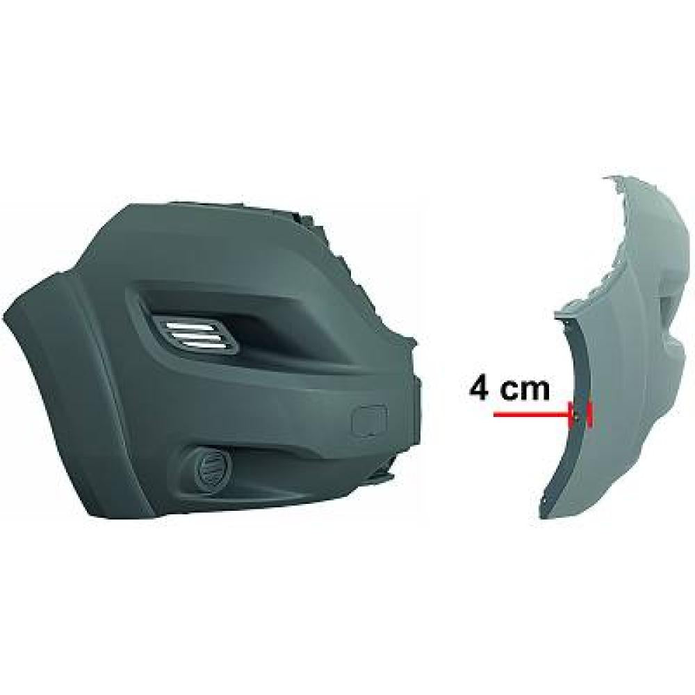 cantonale destro paraurti anteriore grigio con sede fendi mod passo medio lungo con tappo copri gancio fiat ducato 2014 2023 ft9321143