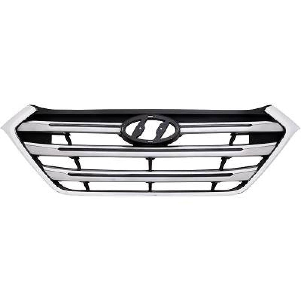 griglia radiatore nera con modanatura cromata hyundai tucson 2015 2018 86350 d3100cr
