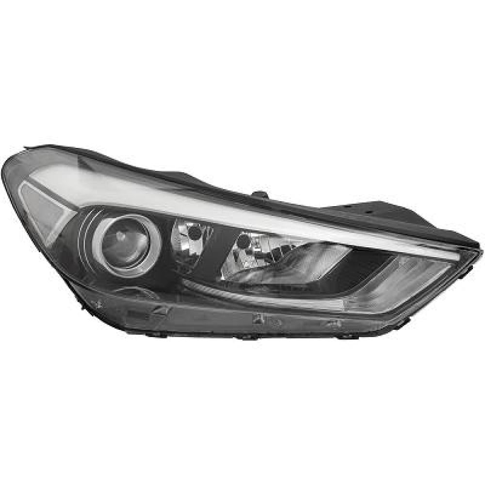proiettore destro h7 h7 h7 elettrico con motore con luce diurna nero led hyundai tucson 2015 2018 hn8064913