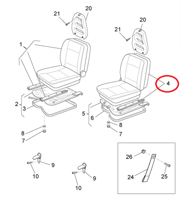 Sedile Completo SX Piaggio Porter B007668 - Mondo Porter