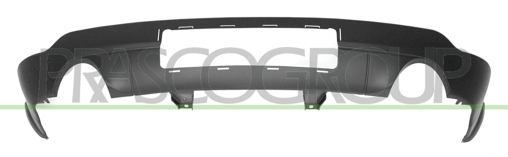 spoiler paraurti posteriore nero goffrato con scarico singolo a destra e a sinistra con sede gancio rimorchio jeep grand cherokee wk 2013 2016 je0241861