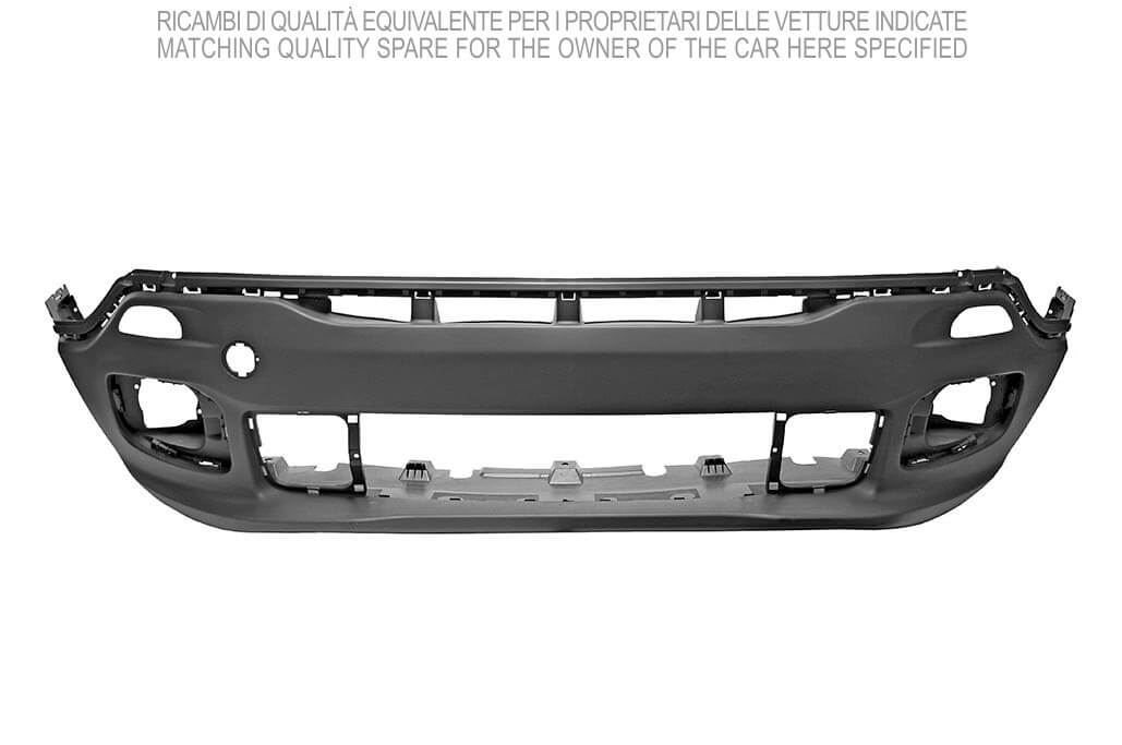 paraurti anteriore inferiore nero goffrato con tappo copri gancio con tracce pdc e park assist jeep renegade 2014 2018 je1001001