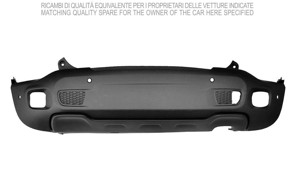 paraurti posteriore nero goffrato con fori pdc supporti mod longitude jeep renegade 2018 je1001061