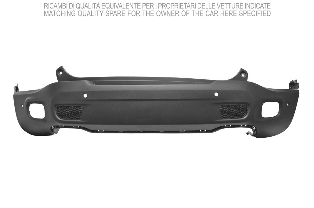 paraurti posteriore inferiore nero goffrato con fori pdc supporti mod limited jeep renegade 2014 2018 je1001082