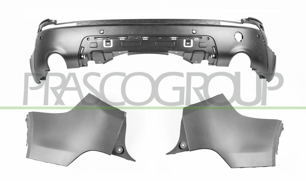 paraurti posteriore nero goffrato con fori pdc supporti land rover discovery sport l550 2016 2020 lr0361051