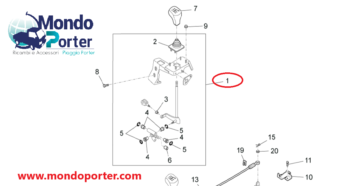 Leva Comando Cambio Piaggio Porter - Mondo Porter