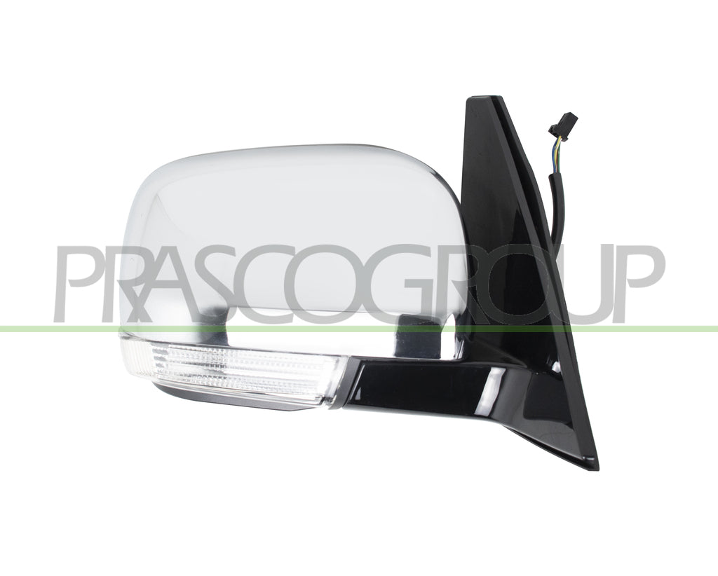 retrovisore destro elettrico nero con fanale convesso con calotta cromata 5 pins mitsubishi pajero 2007 2015 mb1627105