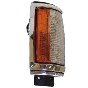 fanale anteriore sinistro bianco arancio con portalampada con bordo cromato mitsubishi l200 strada 1987 1993 mb8104006