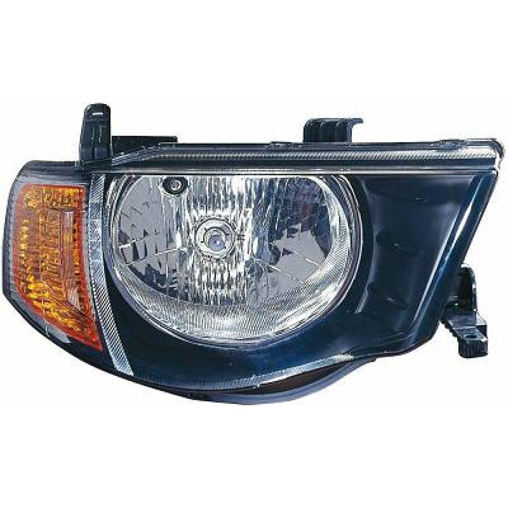 proiettore destro h4 manuale fanale arancio cabina doppia mitsubishi l200 strada 2005 2010 mb8214803