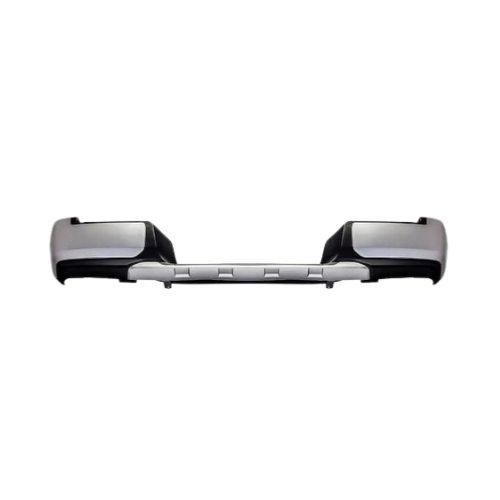 paraurti posteriore nero con cantonali verniciati grigio lucido con spoiler verniciato argento con tracce pdc mitsubishi l200 triton 2019 2023 mb8261051