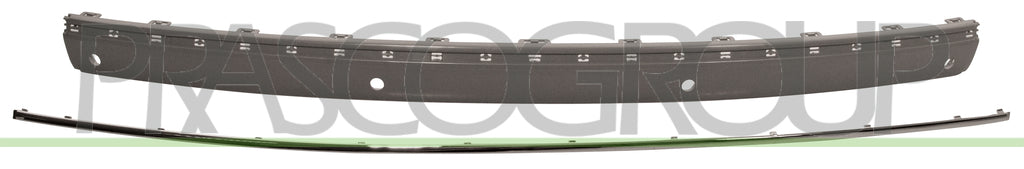 modanatura paraurti posteriore centrale con fori profilo cromato con fori pdc supporti 2pezzi mercedes e class w210 1999 2002 me0371256