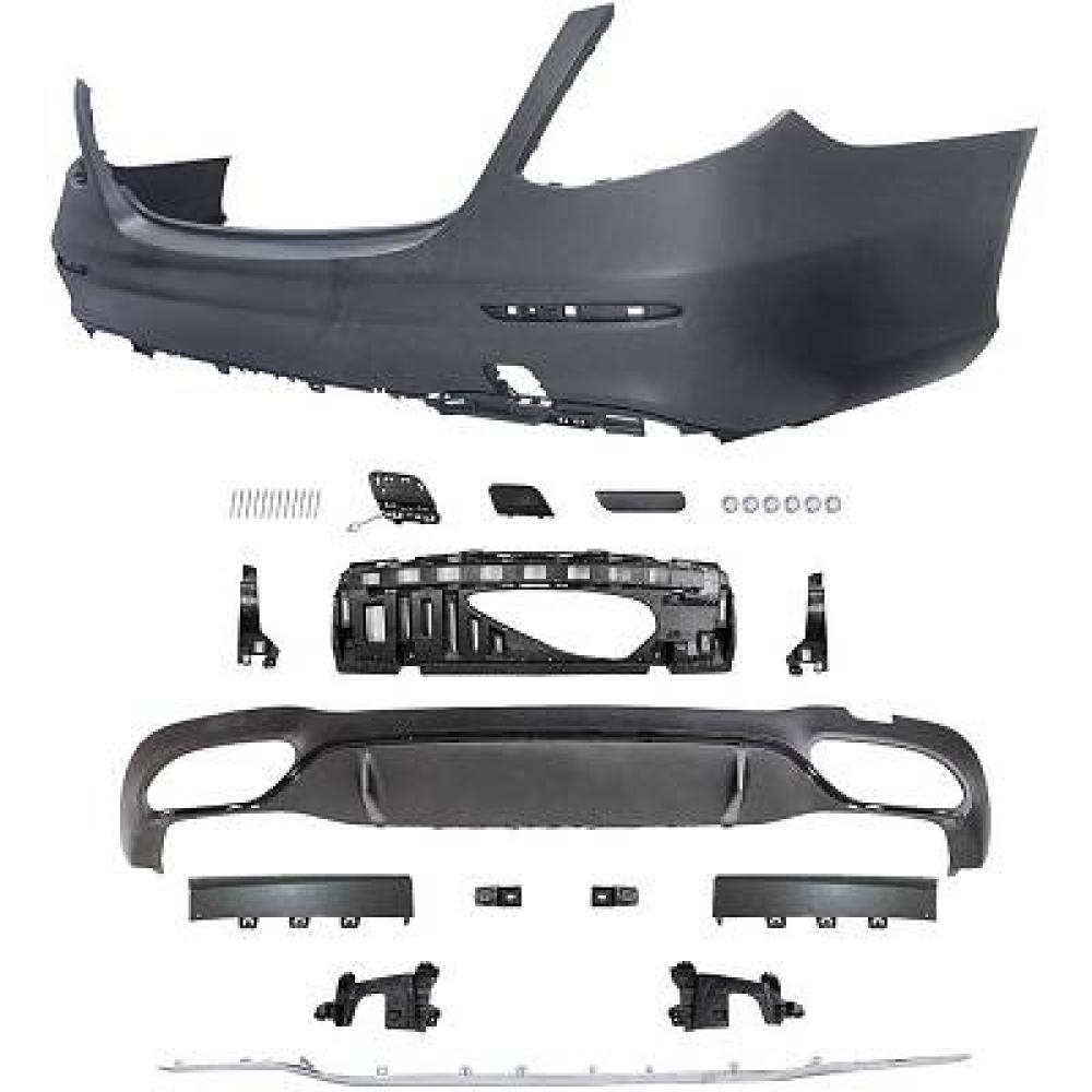 paraurti posteriore con primer con tracce pdc e park assist mod 4 porte amg mercedes e class w213 s213 2016 2020 me0471072