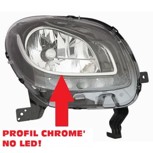 proiettore destro h4 elettrico con luce diurna nero led versione base line smart forfour 2014 2019 me3084603