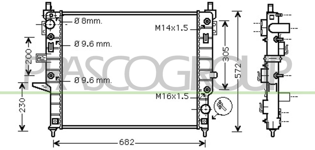 radiatore mercedes ml class w163 1998 2001 me820r001