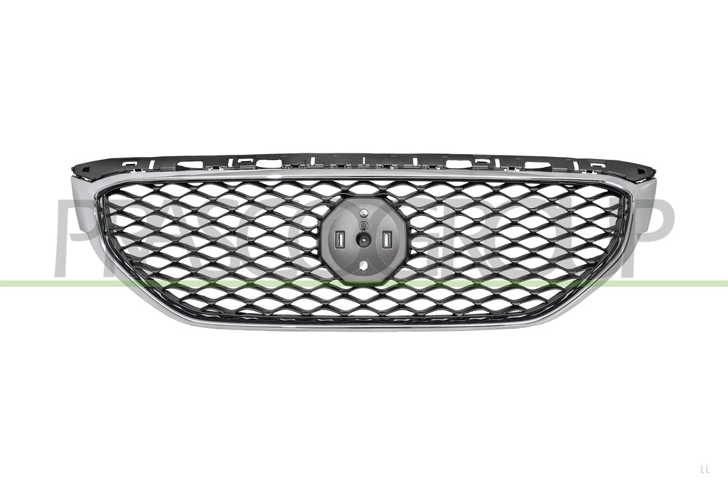 griglia radiatore grigia con cornice cromata con foro telecamera mg zs 2019 2021 mg6022001