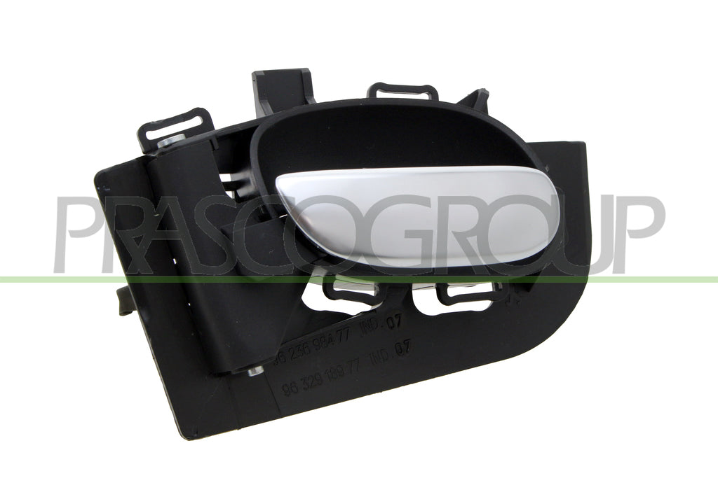 maniglia anteriore posteriore sinistra interna con leva argento con mostrina nera peugeot 206 1998 2009 pg0098602