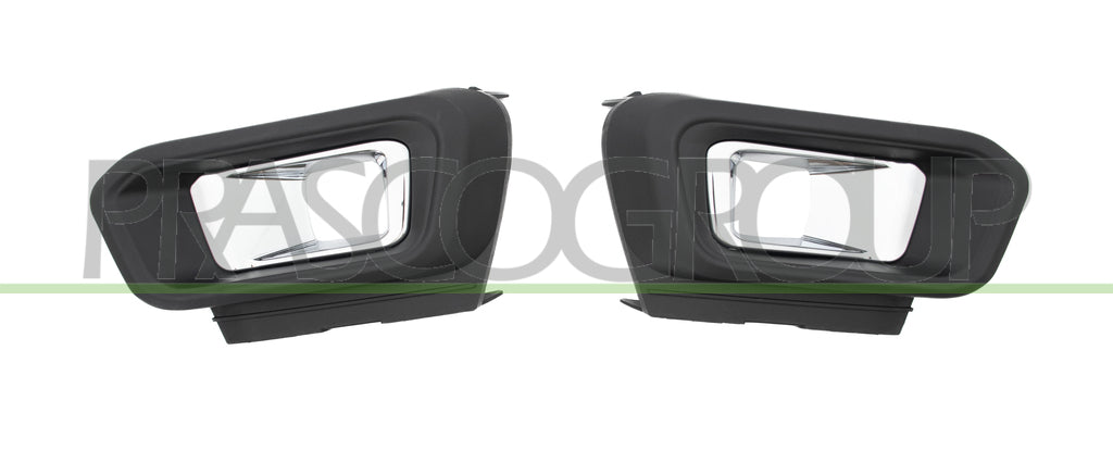 kit cornici fendinebbia destra sinistra nere goffrate con sede fendi con modanature cromate per proiettori led peugeot 308 t9 2017 2021 pg4302125
