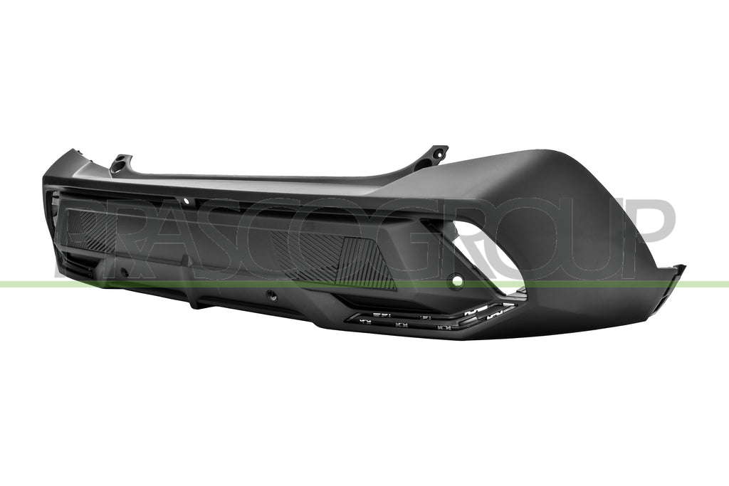paraurti posteriore nero goffrato con tappo coprigancio con fori pdc con foro telecamera peugeot 408 2022 pg6501051
