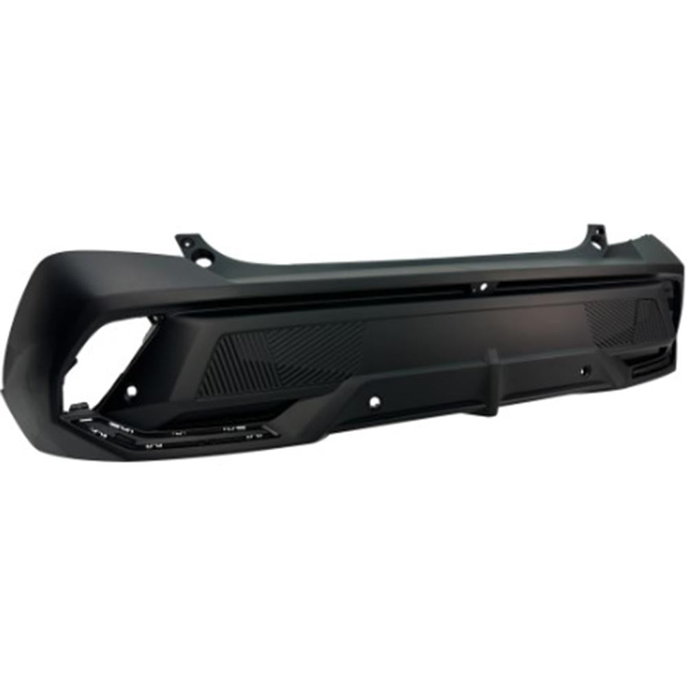 paraurti posteriore nero goffrato con tappo coprigancio con fori pdc con foro telecamera peugeot 408 2022 16886592xt