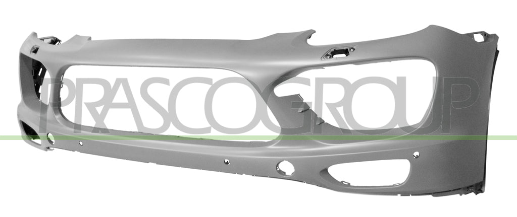 paraurti anteriore con primer con tappo copri gancio con fori pdc supporti con fori lavafari con staffe mod gts porsche cayenne 92a 2011 2014 pr8241011