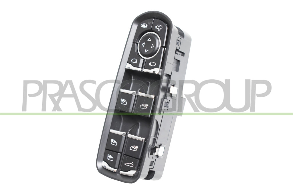 pulsantiera alzacristallo porta anteriore sinistra nera bordo cromato 4 interruttori con funzione visuale angolo morto 15 pins porsche macan 95b 2014 2018 pr824ws14