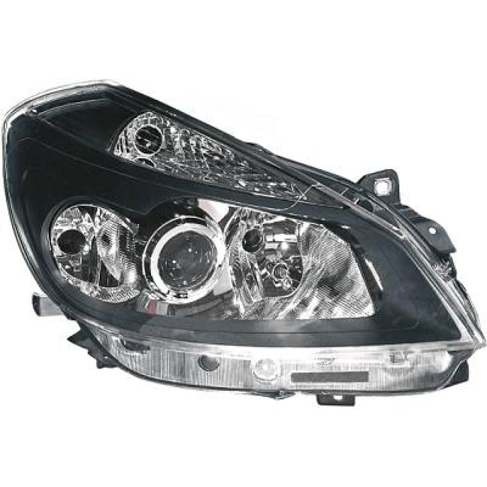 proiettore sinistro h7 h7 h1 elettrico con motore fondo nero mod sport renault clio 2005 2009 260608764r