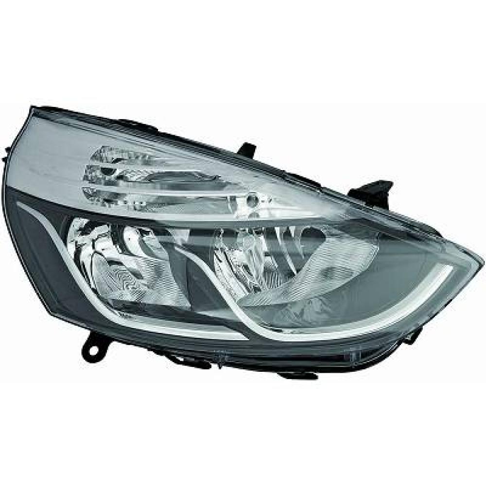 proiettore destro h1 h7 elettrico con motore nero bordo cromato renault clio 2012 2016 rn3294913