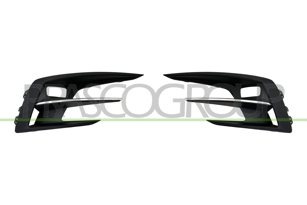 kit griglie paraurti anteriore nere goffrata con sede fendi con modanature cromate destra sinistra renault megane 2020 2024 rn4332125