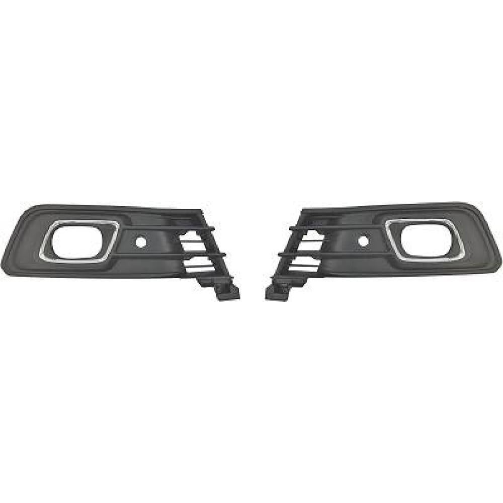 kit griglie paraurti anteriore nere con sede fendi con fori pdc supporti con cornici cromate destra sinistra renault captur 2017 2019 rn7022125